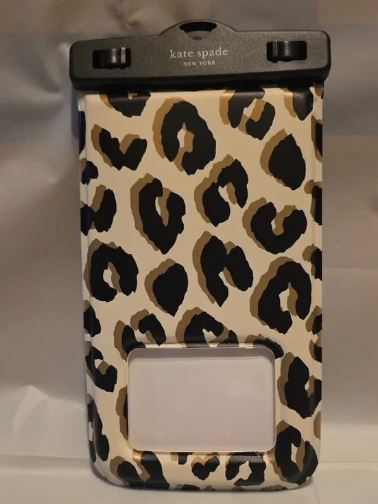 kate spade Leopard Print Waterproof Phone Pouch - Beige/Black - Picture 3 of 4